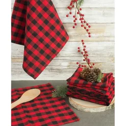Outlet Kirklands Home Red & Black Buffalo Check Kitchen Towels, Set of 6