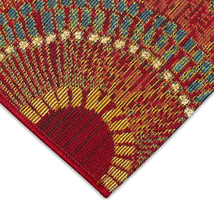 Best Kirklands Home Red & Blue Circles Indoor/Outdoor Rug, 2x3