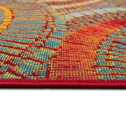 Best Kirklands Home Red & Blue Circles Indoor/Outdoor Rug, 2x3