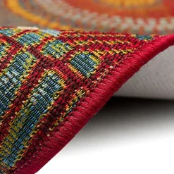 Best Kirklands Home Red & Blue Circles Indoor/Outdoor Rug, 2x3