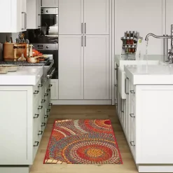 Best Kirklands Home Red & Blue Circles Indoor/Outdoor Rug, 2x3