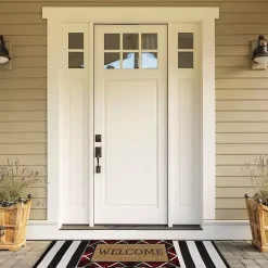 Outlet Kirklands Home Red & Green Plaid Welcome Doormat