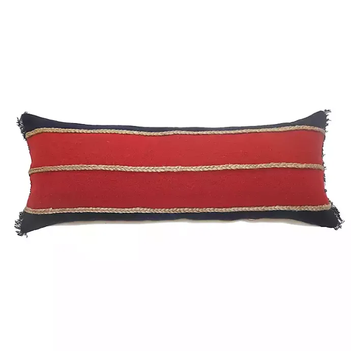 Hot Kirklands Home Red & Navy Nautical Rope Lumbar Pillow