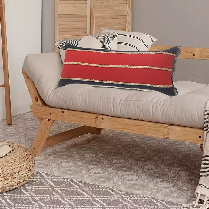 Hot Kirklands Home Red & Navy Nautical Rope Lumbar Pillow