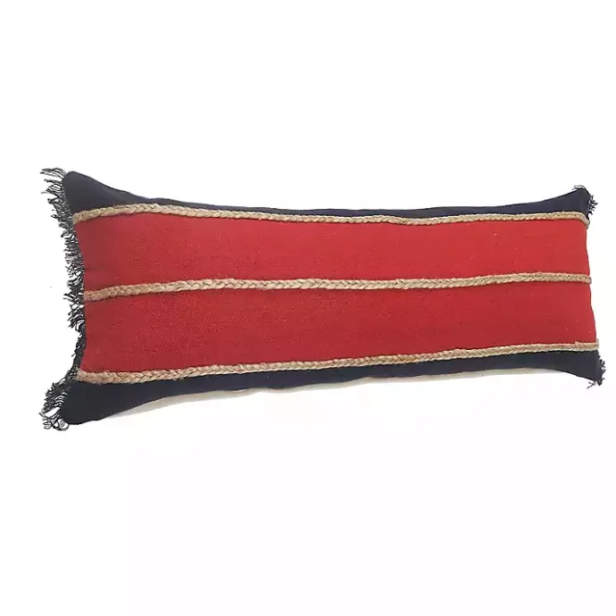 Hot Kirklands Home Red & Navy Nautical Rope Lumbar Pillow