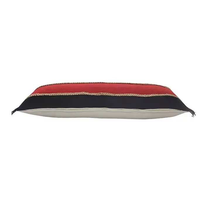 Hot Kirklands Home Red & Navy Nautical Rope Lumbar Pillow