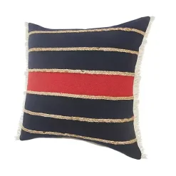 Outlet Kirklands Home Red & Navy Nautical Rope Throw Pillow. 20x20