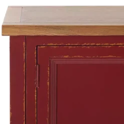 Kirklands Home & Oak 4-Drawer Charlotte Sideboard Red