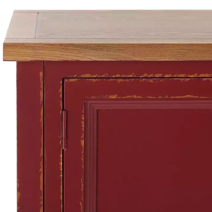 Kirklands Home & Oak 4-Drawer Charlotte Sideboard Red