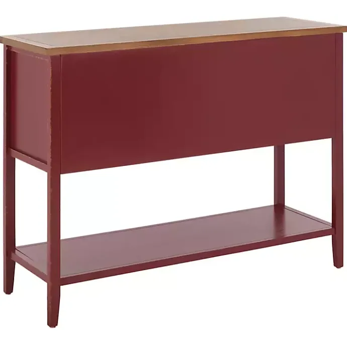 Kirklands Home & Oak 4-Drawer Charlotte Sideboard Red