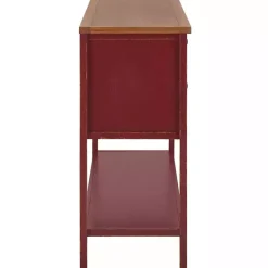 Kirklands Home & Oak 4-Drawer Charlotte Sideboard Red