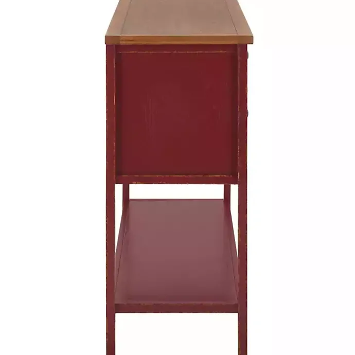 Kirklands Home & Oak 4-Drawer Charlotte Sideboard Red