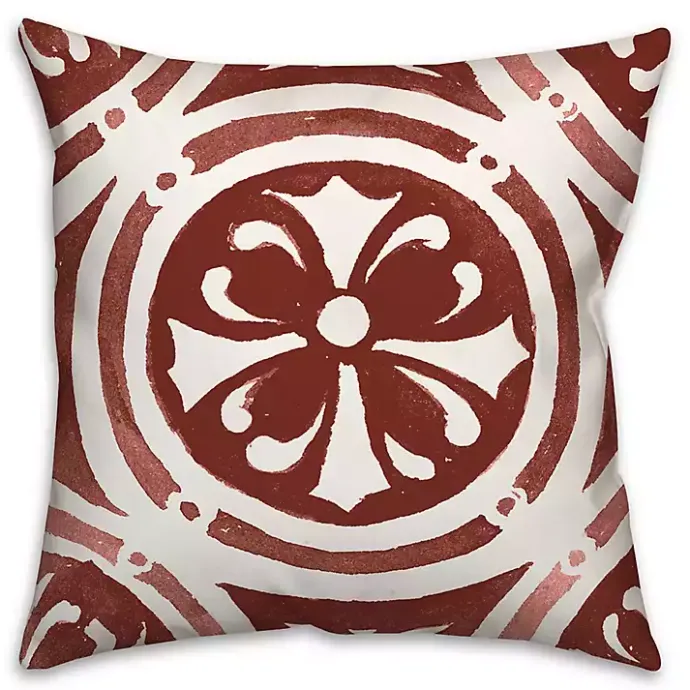 Outlet Kirklands Home Red & White Medallion Indoor/Outdoor Pillow