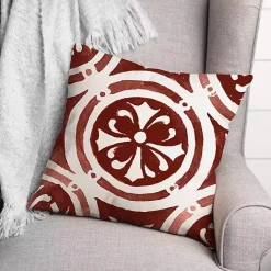 Outlet Kirklands Home Red & White Medallion Indoor/Outdoor Pillow