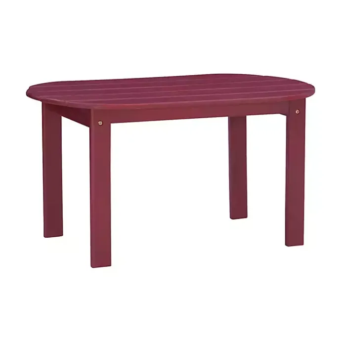 Clearance Kirklands Home Acacia Wood Oval Adirondack Coffee Table Red