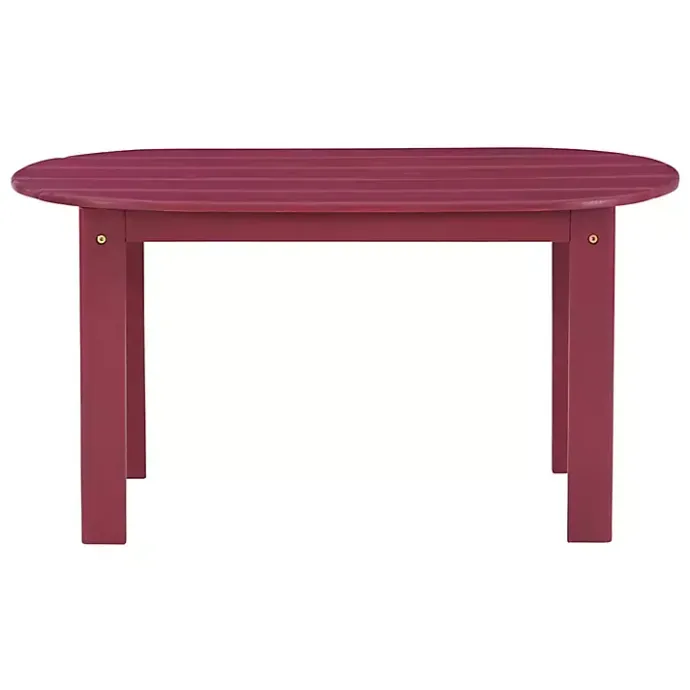 Clearance Kirklands Home Acacia Wood Oval Adirondack Coffee Table Red