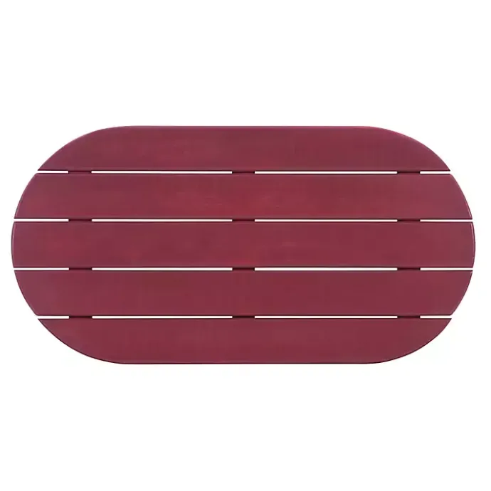 Clearance Kirklands Home Acacia Wood Oval Adirondack Coffee Table Red