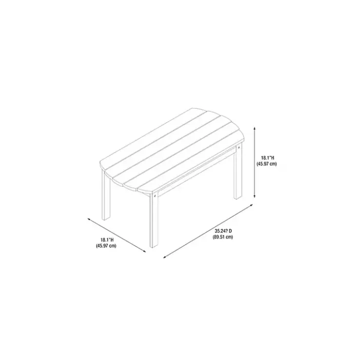 Clearance Kirklands Home Acacia Wood Oval Adirondack Coffee Table Red