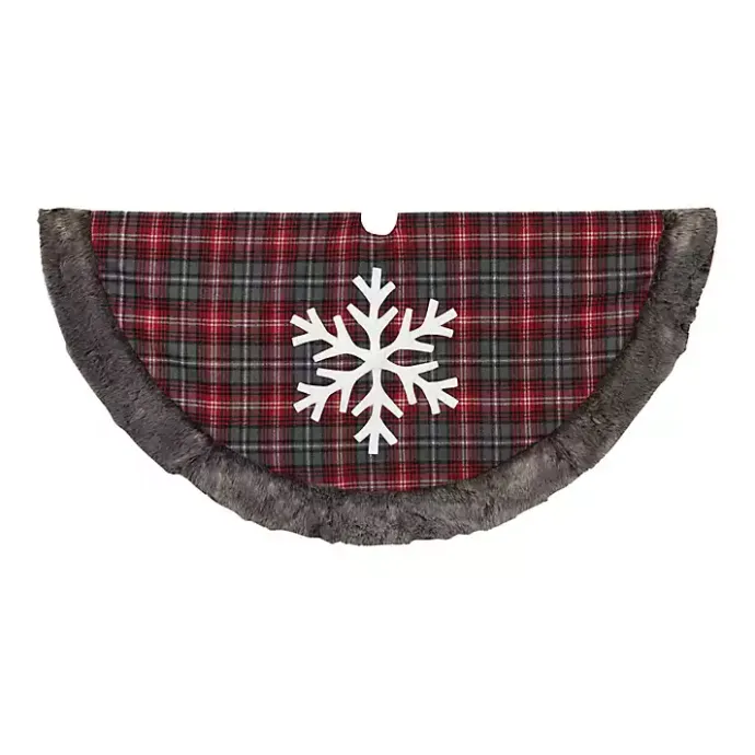 Clearance Kirklands Home Red and Black Buffalo Plaid Christmas Tree Skirt
