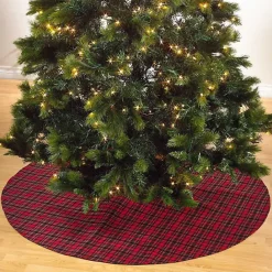 Hot Kirklands Home Red and Black Classic Plaid Tree Skirt
