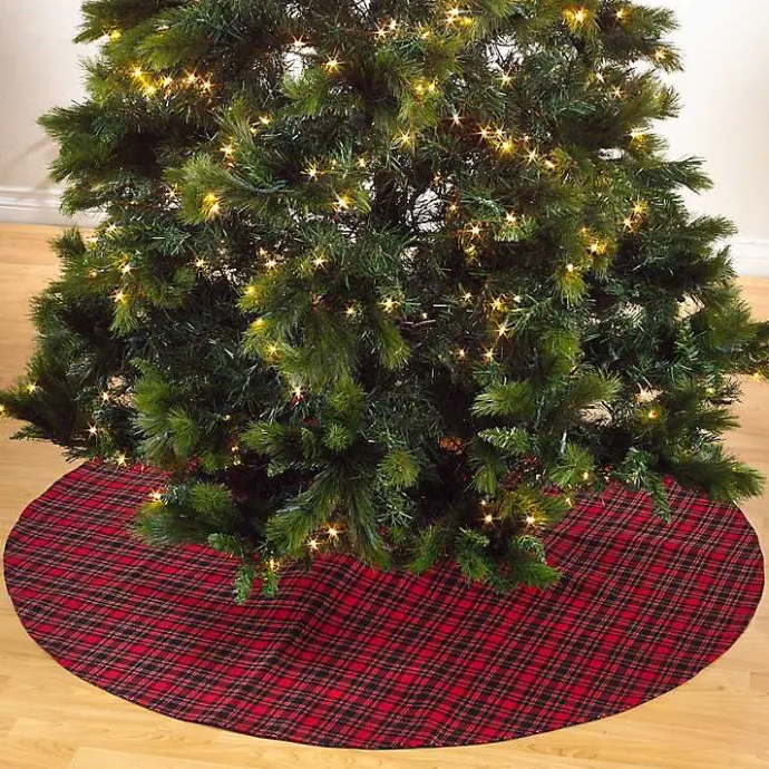 Hot Kirklands Home Red and Black Classic Plaid Tree Skirt