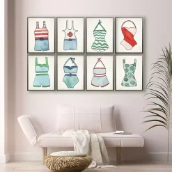 Sale Kirklands Home Red and Blue Vintage Swimsuits Art, Set of 4