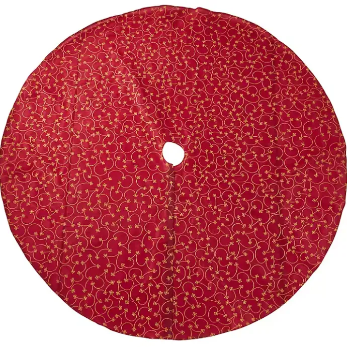Best Kirklands Home Red and Gold Emboidered Tree Skirt