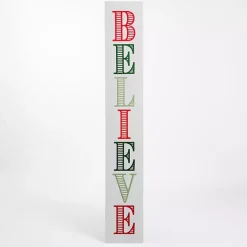 Outlet Kirklands Home Red and Green Believe Porch Board