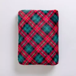 Sale Kirklands Home Red and Green Diagonal Plaid Throw