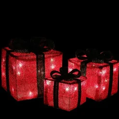 Hot Kirklands Home Red and Green LED Lit Christmas Gifts, Set of 3
