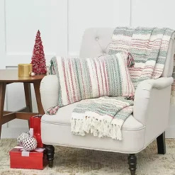 Best Kirklands Home Red and Green Nordic Stripe Throw