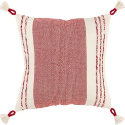 Discount Kirklands Home Red and Ivory Color Block Pillow