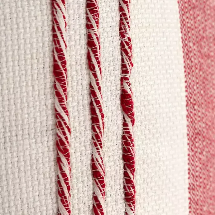 Discount Kirklands Home Red and Ivory Color Block Pillow