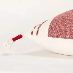 Discount Kirklands Home Red and Ivory Color Block Pillow