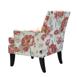 Clearance Kirklands Home Red and Ivory Floral Upholstered Accent Chair