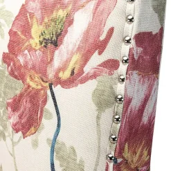 Clearance Kirklands Home Red and Ivory Floral Upholstered Accent Chair