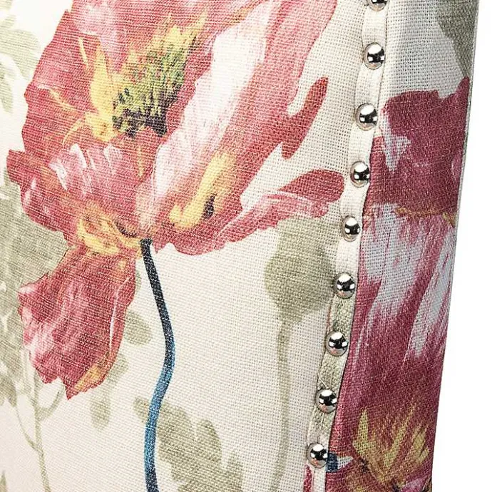 Clearance Kirklands Home Red and Ivory Floral Upholstered Accent Chair