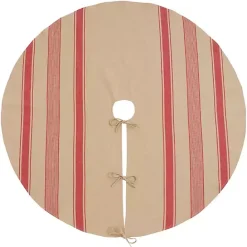 Kirklands Home Red and Tan Striped Tree Skirt