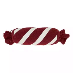 Discount Kirklands Home Red and White Candy Roll Pillow