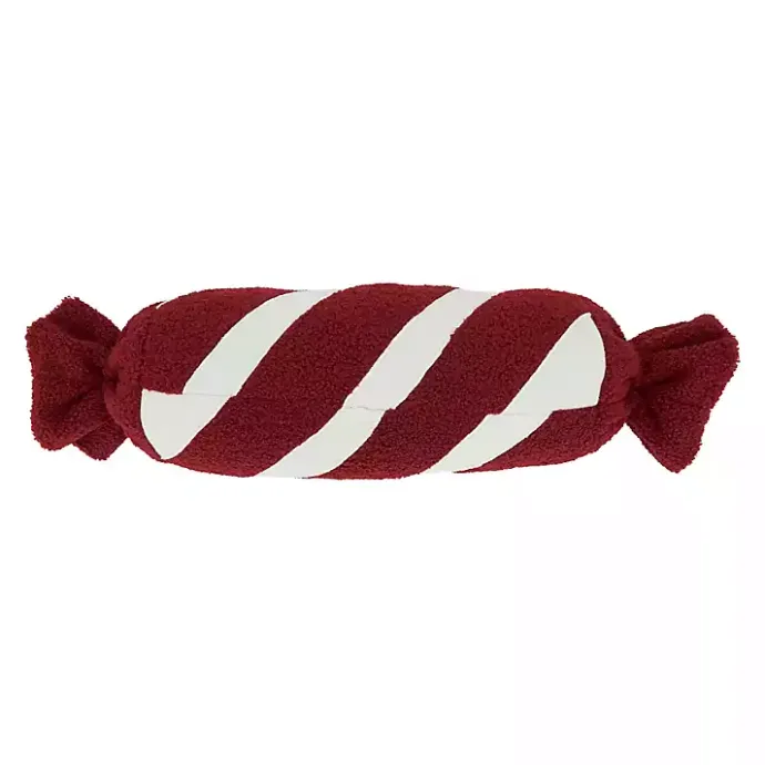 Discount Kirklands Home Red and White Candy Roll Pillow