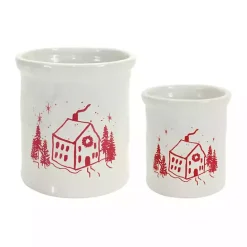 Online Kirklands Home Red and White Holiday Home Crock
