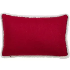 Best Kirklands Home Red and White Merry Happy Christmas Lumbar Pillow