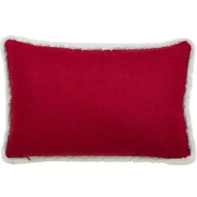 Best Kirklands Home Red and White Merry Happy Christmas Lumbar Pillow