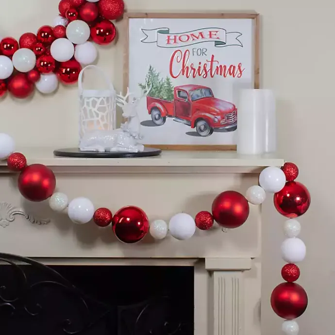 Best Kirklands Home Red and White Shatterproof Ornament Tree Garland