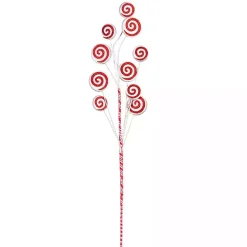 Sale Kirklands Home Red and White Swirl Tree Picks, Set of 6