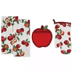 Best Kirklands Home Red Apples 4-pc. Kitchen Towel and Pot Holder Set