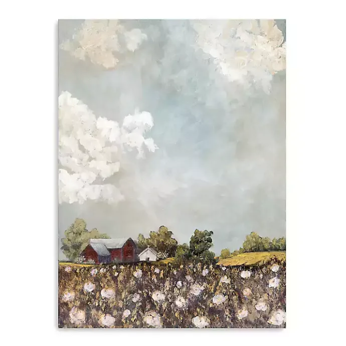 Discount Kirklands Home Red Barn and Field of Flowers Canvas Art Print Multicolor