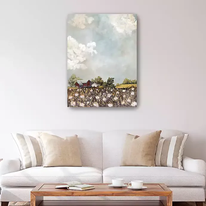 Discount Kirklands Home Red Barn and Field of Flowers Canvas Art Print Multicolor