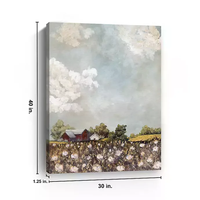 Discount Kirklands Home Red Barn and Field of Flowers Canvas Art Print Multicolor