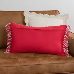 Hot Kirklands Home Red Basket Weave Lumbar Pillow